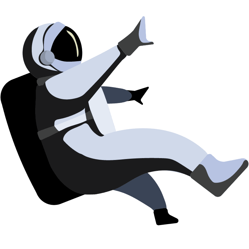 An astronaut floting away in space